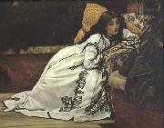 James Tissot Jeunes Femmes Regardant Des Objets Japonais (Young Ladies Looking At Japanese Objects) (nn01) oil painting artist